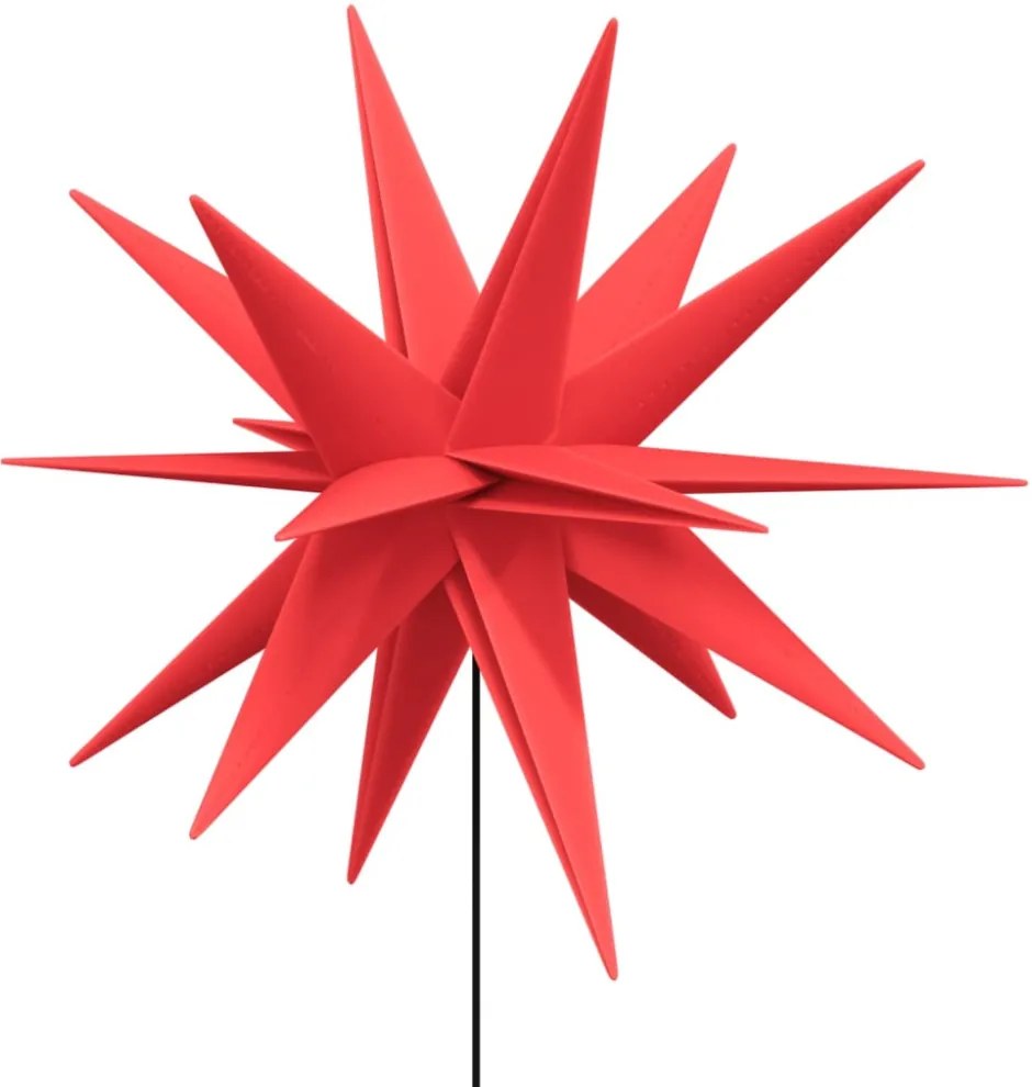 3 db összecsukható tüskés piros LED-es karácsonyi lámpa 57 cm