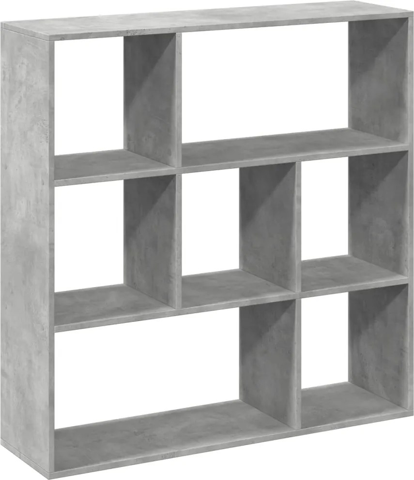 vidaXL betonszürke szerelt fa elválasztó könyvespolc 102x29x103,5 cm