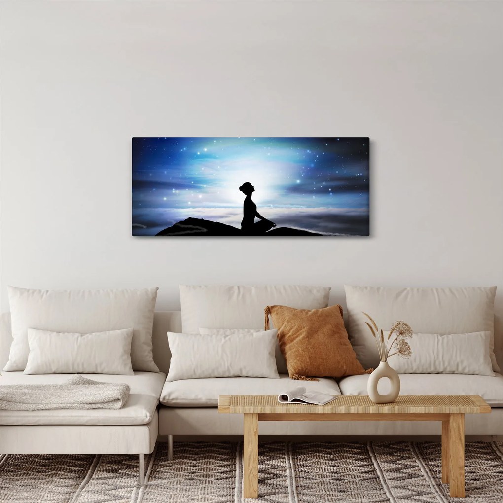 Meditáló nő képe (120x50 cm)