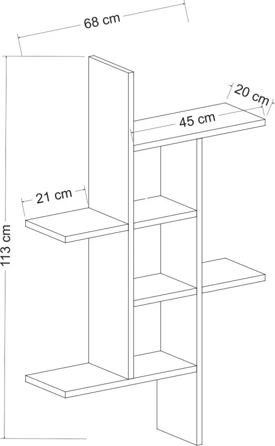 Madakaskar fali polc, 68 cm