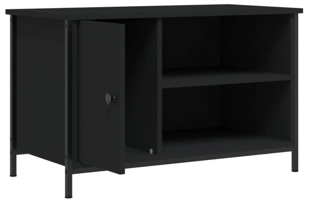 fekete szerelt fa TV-szekrény 80x40x50 cm