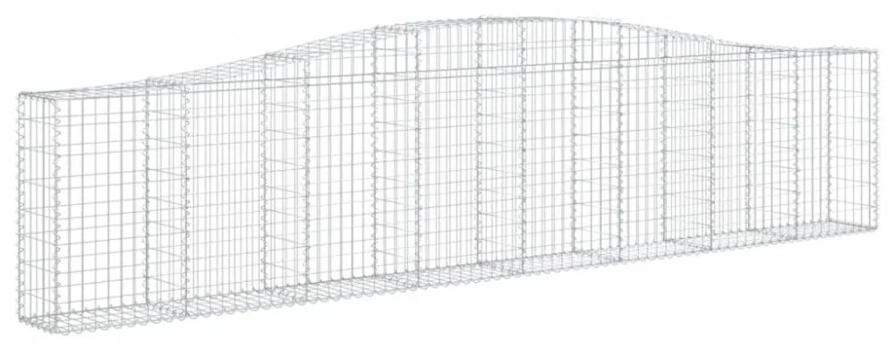 vidaXL 10 db íves horganyzott vas gabion kosár 400x30x80/100 cm