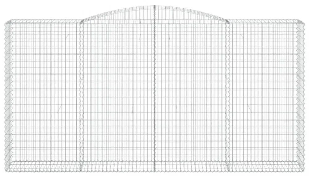 vidaXL 6 db íves horganyzott vas gabion kosár 400x50x200/220 cm