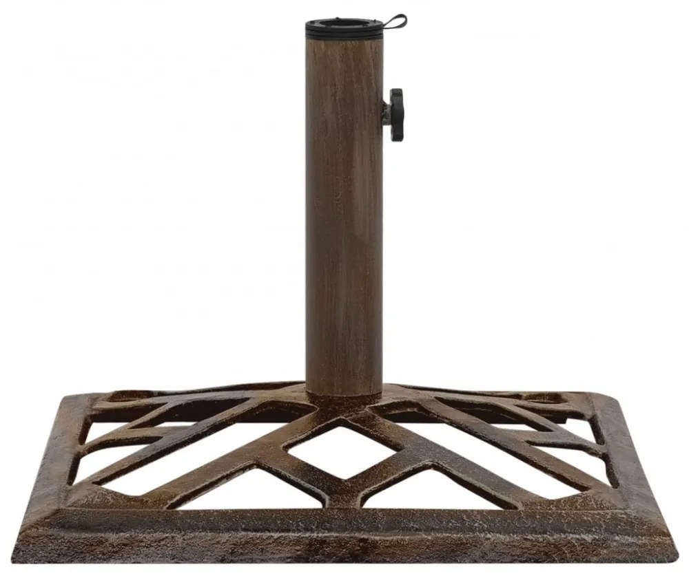 vidaXL bronzszínű öntöttvas napernyőtalp 44 x 44 x 31 cm