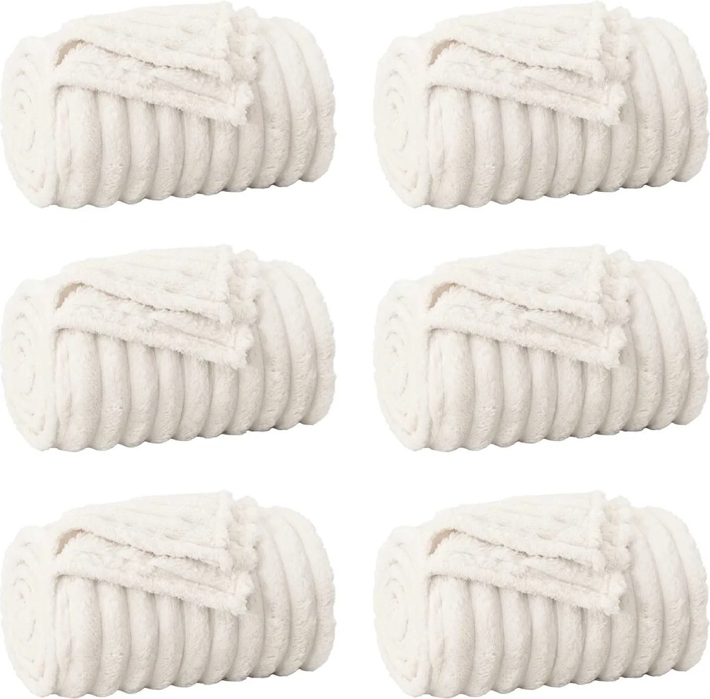 vidaXL Takarók 6 pcs Krém 150 x 130 cm Gyapjú