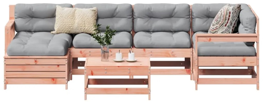 vidaXL 7 részes tömör duglászfenyő kerti kanapészett