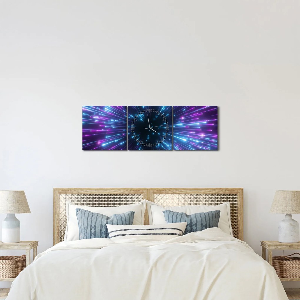Kép - Neon tér (órával) (90x30 cm)
