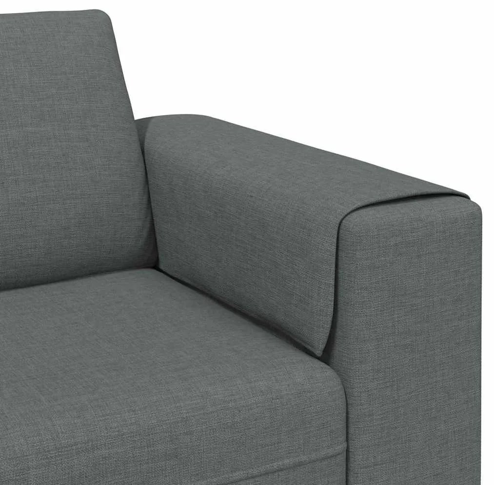 Kanapé Szett 3 pcs Sötétszürke szövet