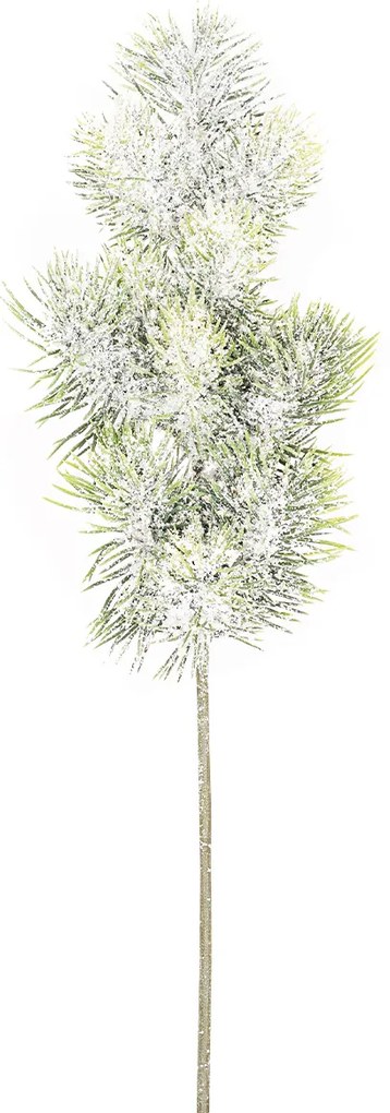 Fenyő műhavas ág csillámporral, 55 cm