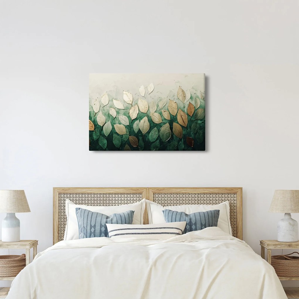 Kép - Arany-zöld levelek (90x60 cm)