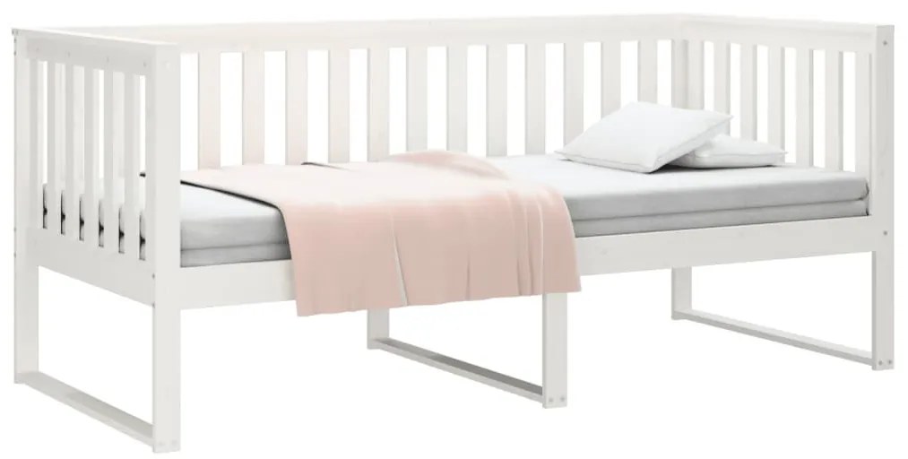 kanapéágy ágy matrac fehér 100x200 cm tömör fa fenyőfa