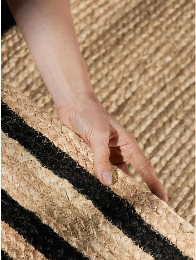 Fekete-natúr színű kétoldalas-kézi szövésű juta szőnyeg 160x230 cm Jutta – Hanse Home