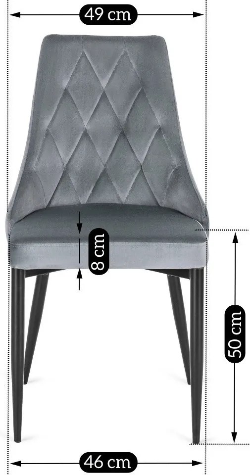 Szürke Bársony Étkezőszék CORK
