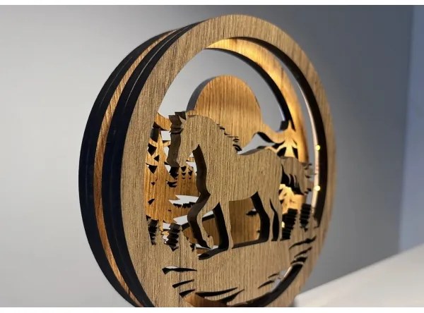 Li-Go 23598/DUB2 - LED Dimmelhető asztali díszlámpa LED/12W/230V 20x22 cm tölgy