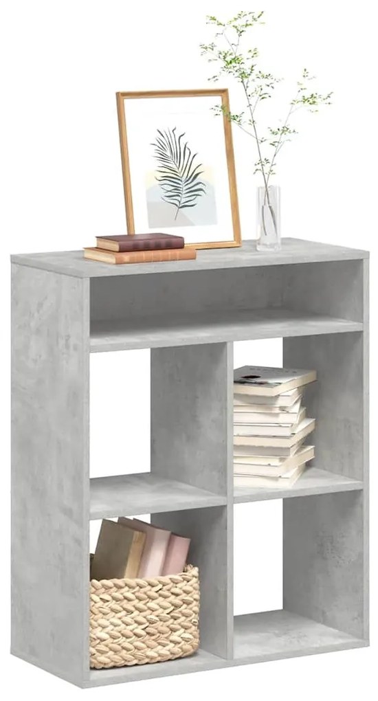 könyvszekrény betonszürke 66x31x80 cm szerelt fa