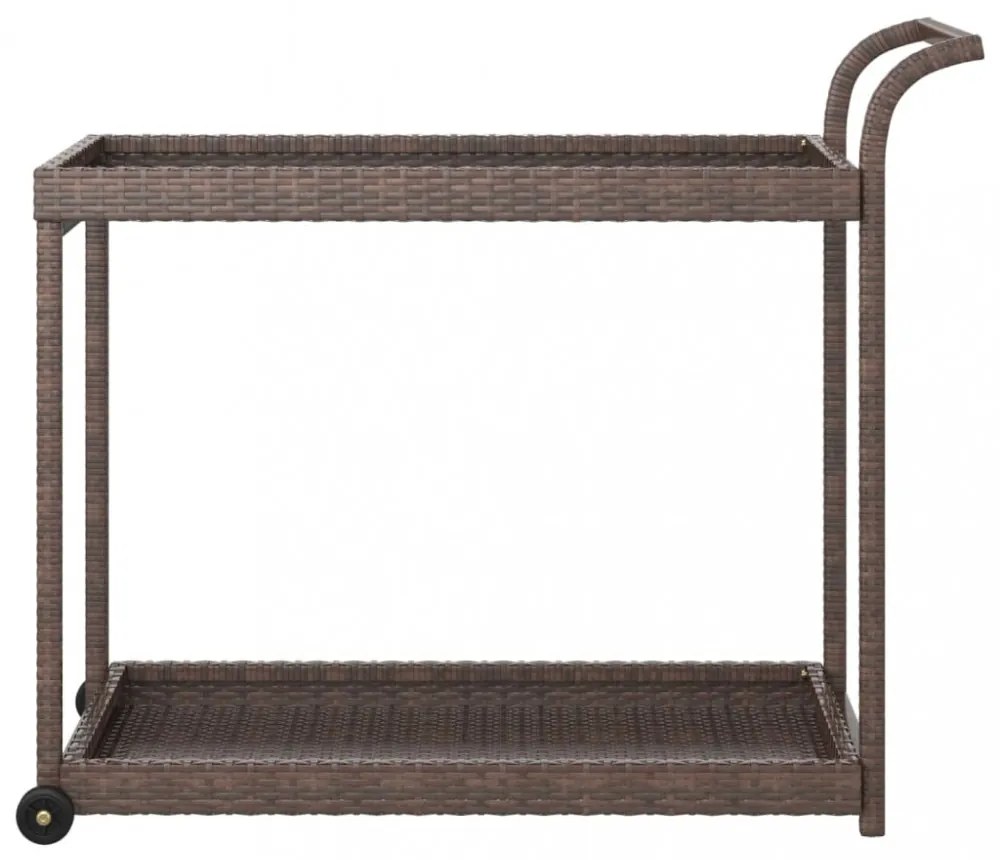barna polyrattan bárkocsi 100 x 45 x 83 cm