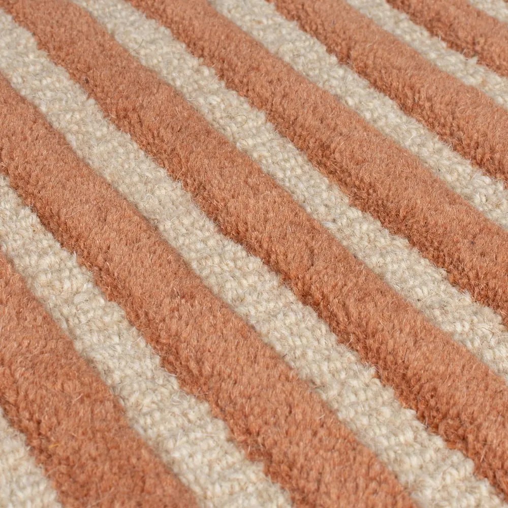 Terrakotta színű kézi szövésű gyapjú szőnyeg 200x290 cm Lozenge Terracotta – Flair Rugs
