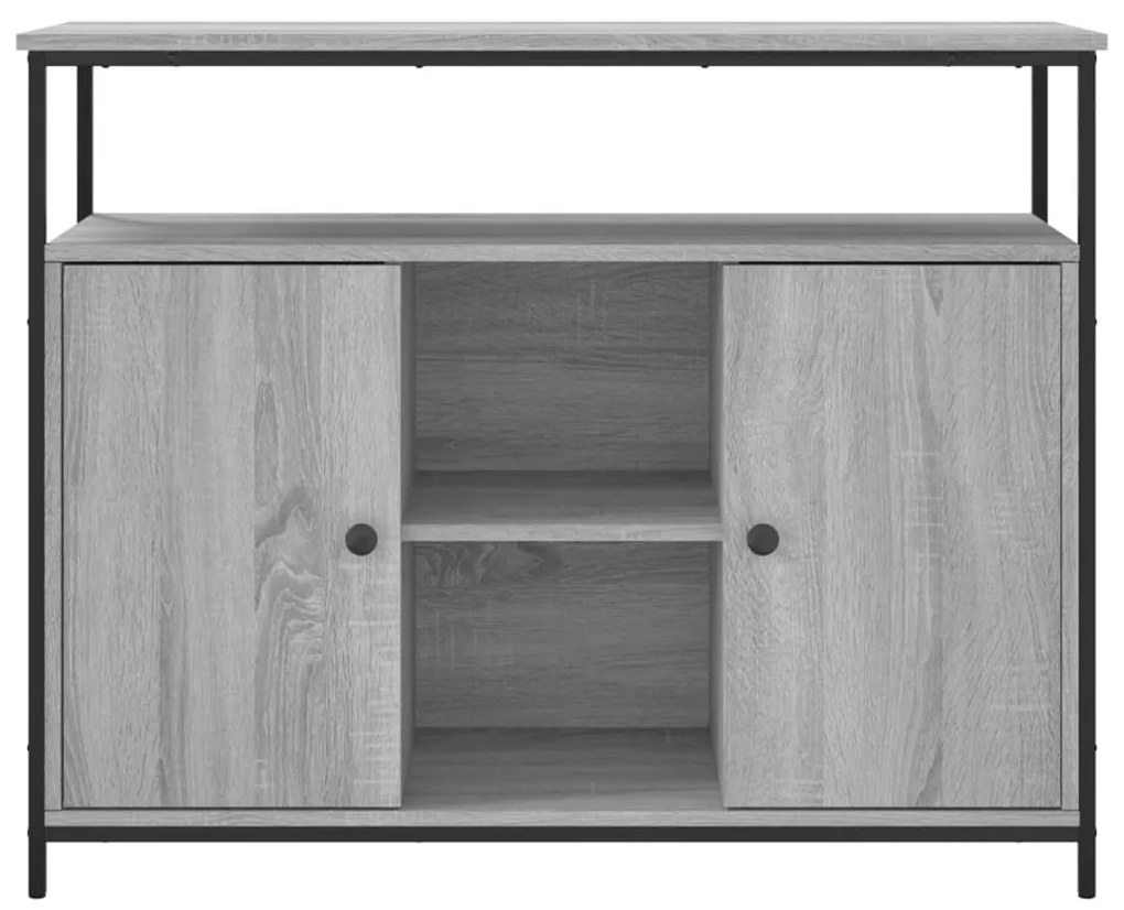 szürke sonoma színű szerelt fa tálalószekrény 100 x 35 x 80 cm
