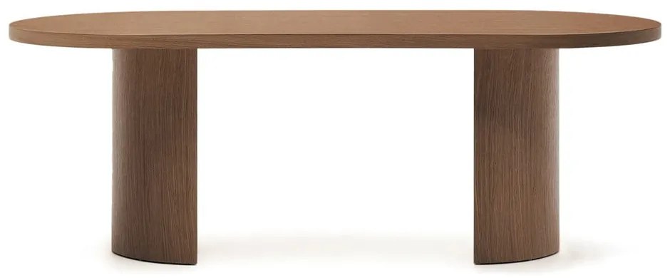 Kerek étkezőasztal diófa dekoros asztallappal 100x200 cm Nealy – Kave Home