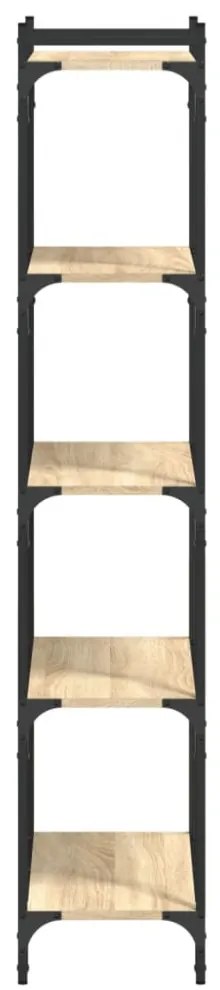 5 szintes sonoma tölgy szerelt fa könyvespolc 60 x 30 x 154 cm