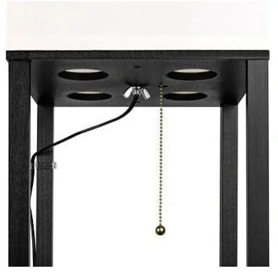 Állólámpa polcokkal 1xE27/60W/230V fekete/fehér