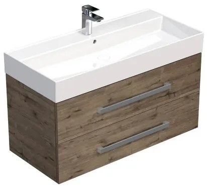 SAT Cube Way Fürdőszobaszekrény mosdóval 100x53x46 cm Wellington tölgy matt CUBE461002DWSAT