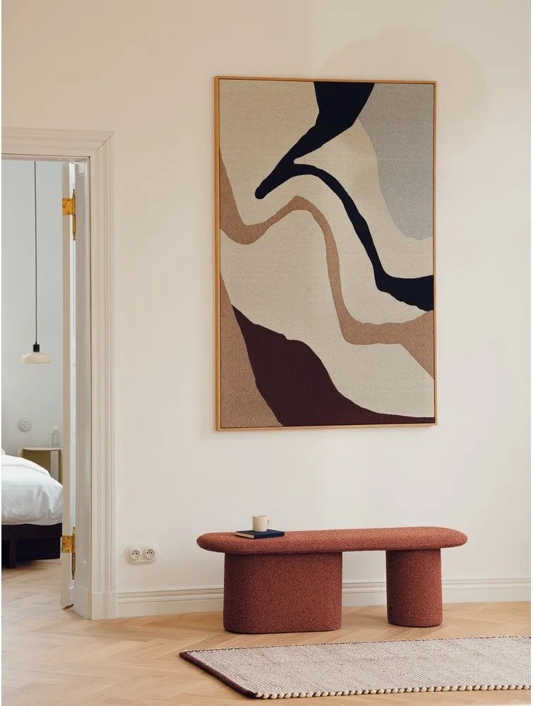 Téglavörös buklé párnázott pad Rull – noo.ma