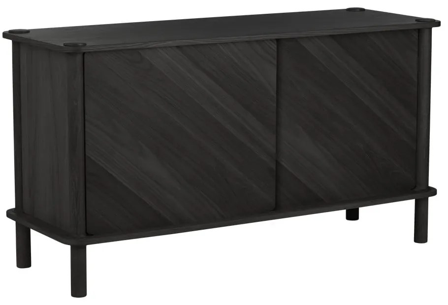 Fekete tölgyfa komód tolóajtóval 135x73,5x48 cm Italic – UMAGE