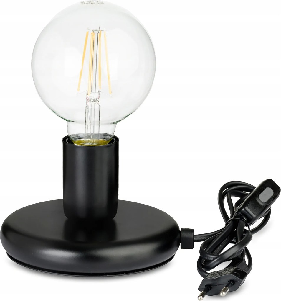 Éjjeli lámpa Loft asztali lámpa fekete led E27