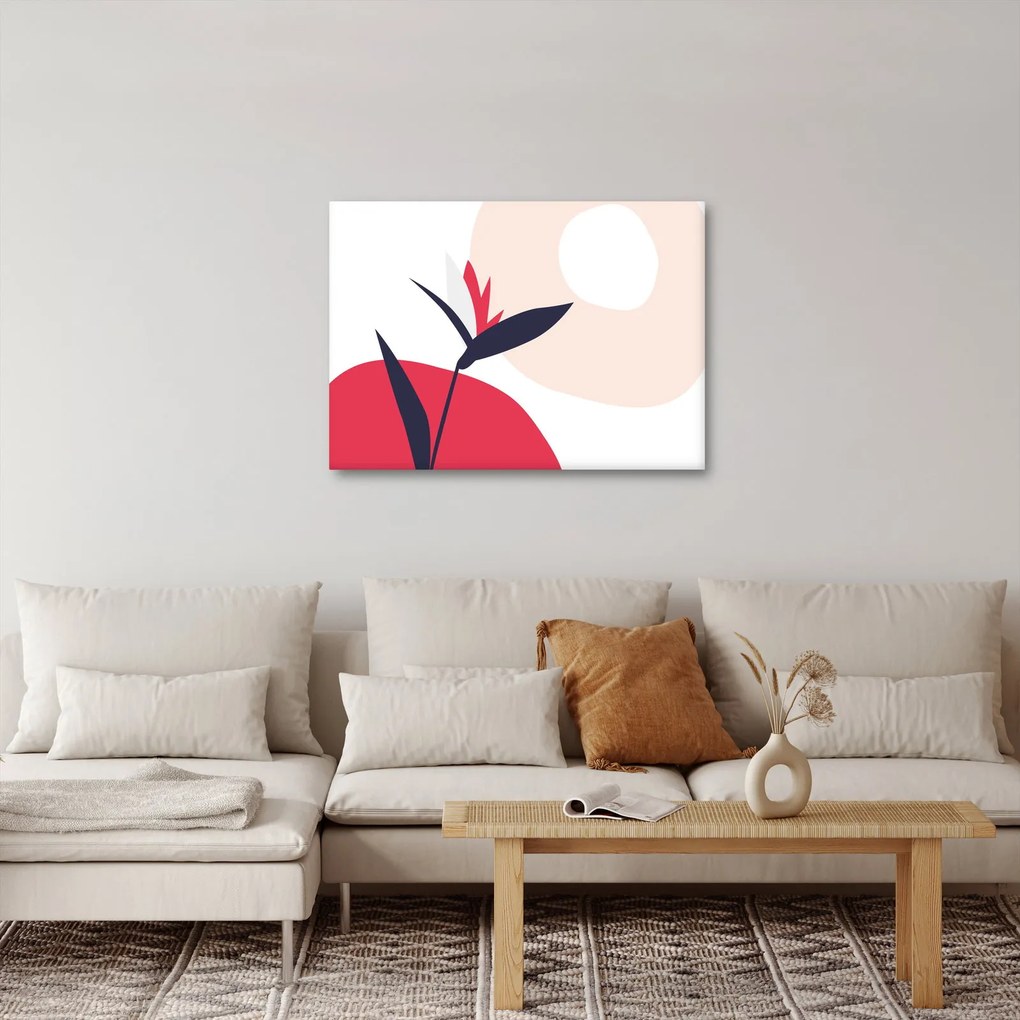 Kép - Rózsaszín virágos absztrakció N⁰1 (70x50 cm)