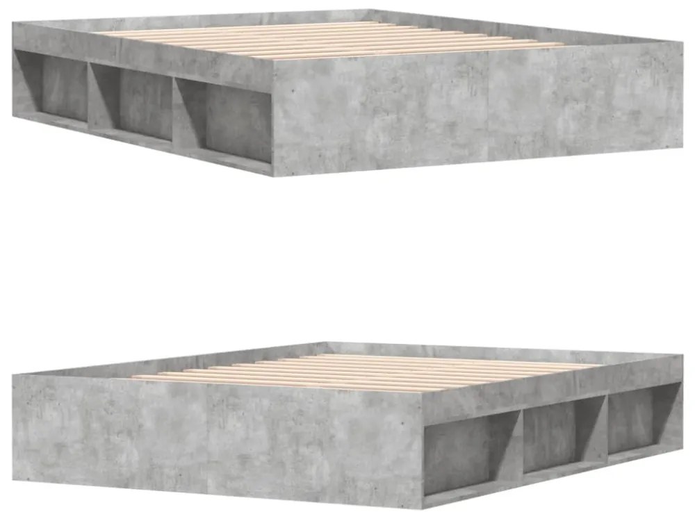 betonszürke ágykeret 140 x 200 cm