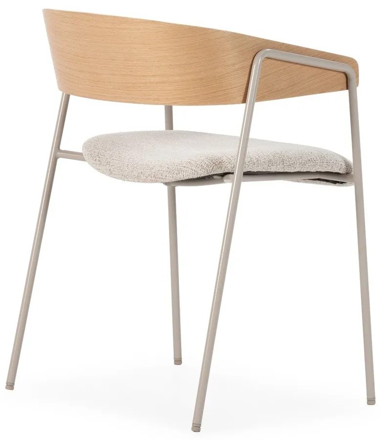 Világosszürke-natúr színű kárpitozott karfás étkezőfotel szett 2 db-os Cora – MOME