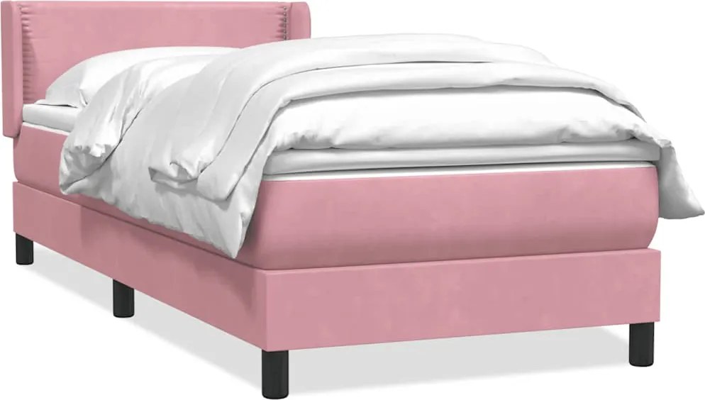 vidaXL Box Spring ágy matraccal rózsaszín 100x220 cm bársony