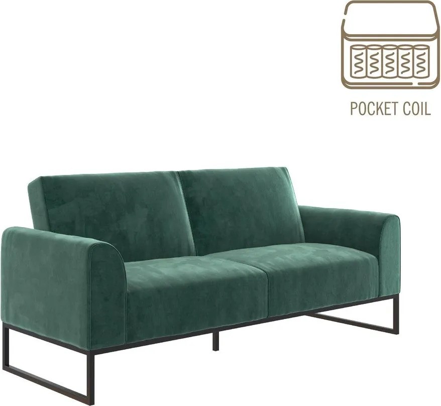 Zöld kinyitható kanapé 217 cm Adley - CosmoLiving by Cosmopolitan