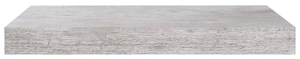 4 db betonszürke MDF lebegő fali polc 40 x 23 x 3,8 cm