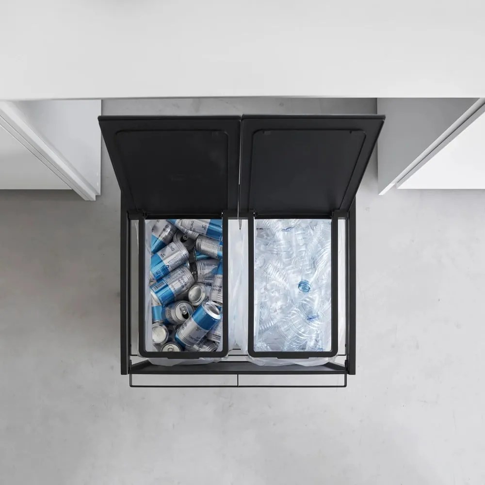 Fekete fém szelektív szemetes Tower – YAMAZAKI