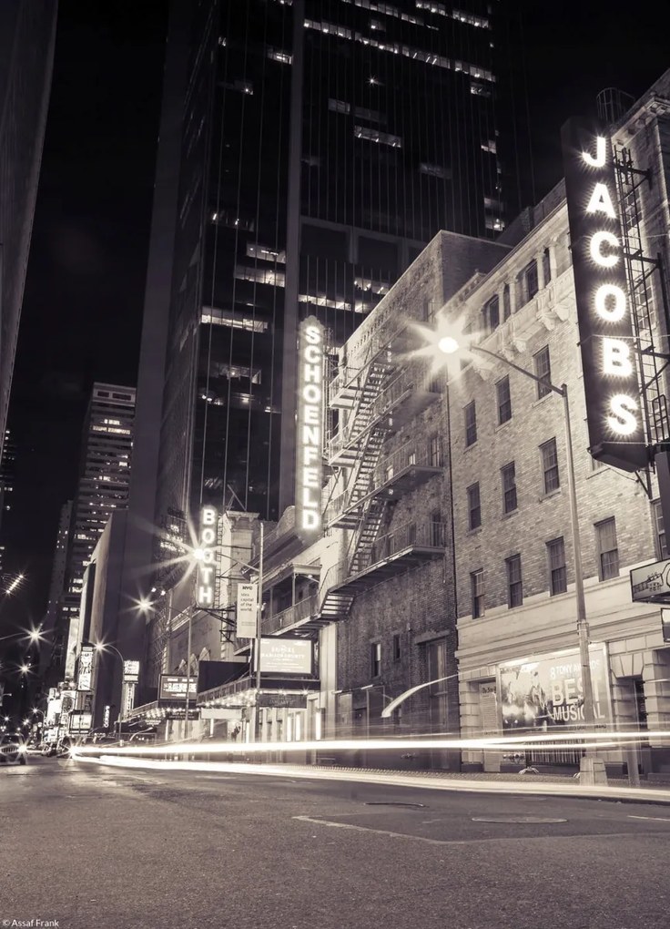 Poszter 20,5x28,4cm Times square és Broadway éjszaka New York 3, Assaf Fran