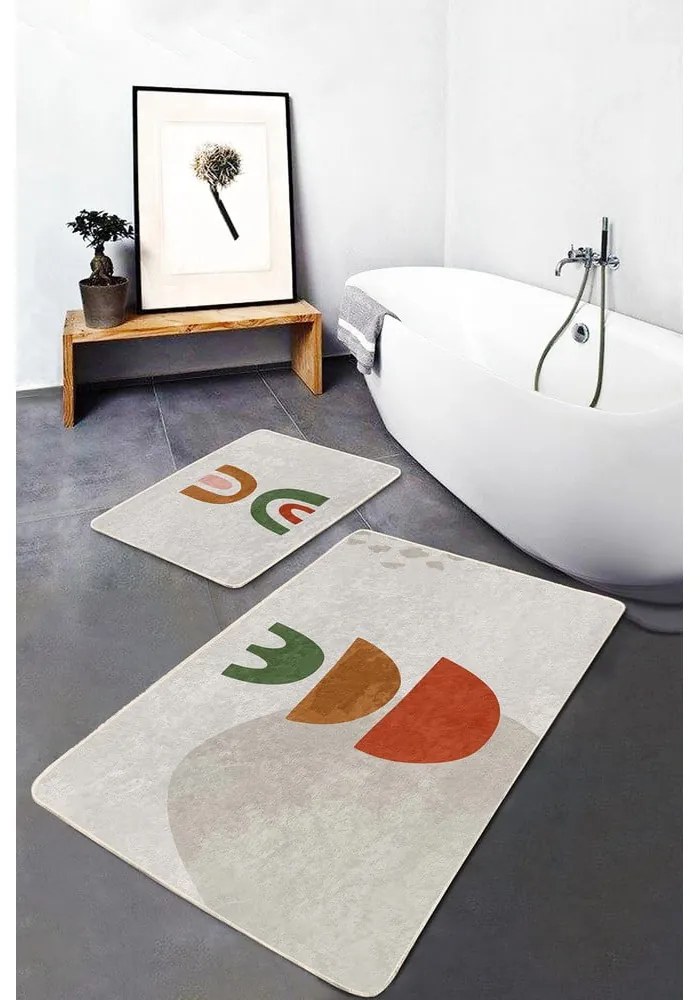 Bézs fürdőszobai kilépő szett 2 db-os 60x100 cm – Mila Home