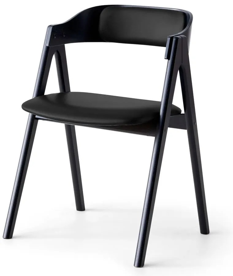 Mette fekete tölgyfa étkezőszék bőr ülőfelülettel - Findahl by Hammel