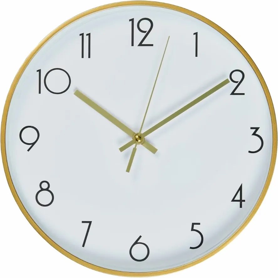 Falióra Konyha Nappaliba Fehér-Arany Analóg Kerek 30 cm LZE-23