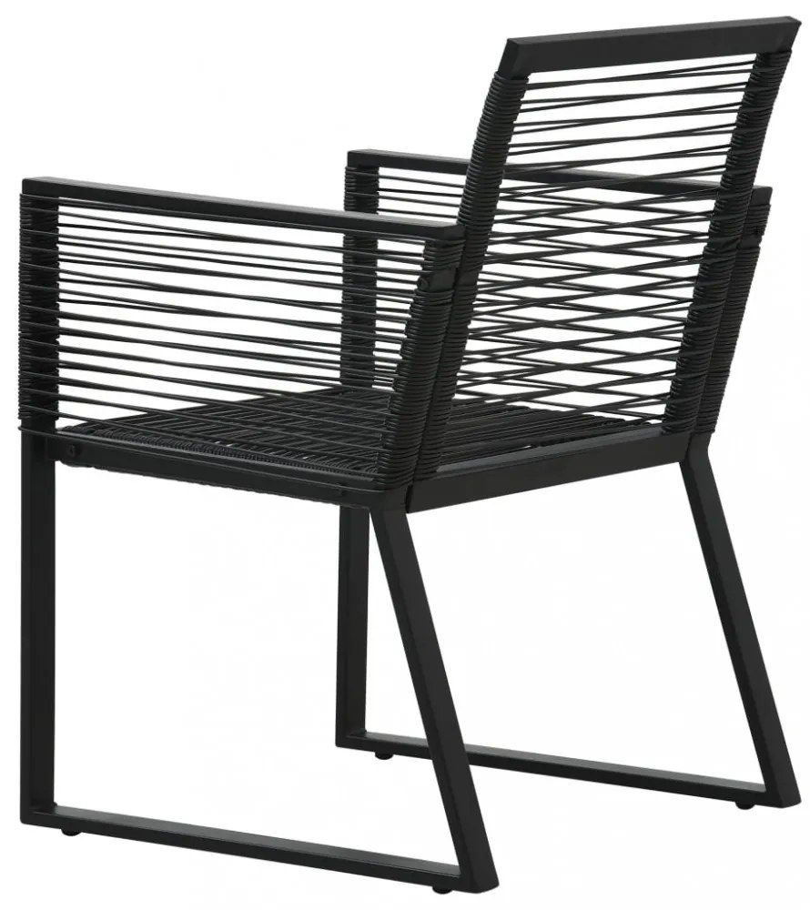 9 részes fekete PVC rattan kültéri étkezőgarnitúra