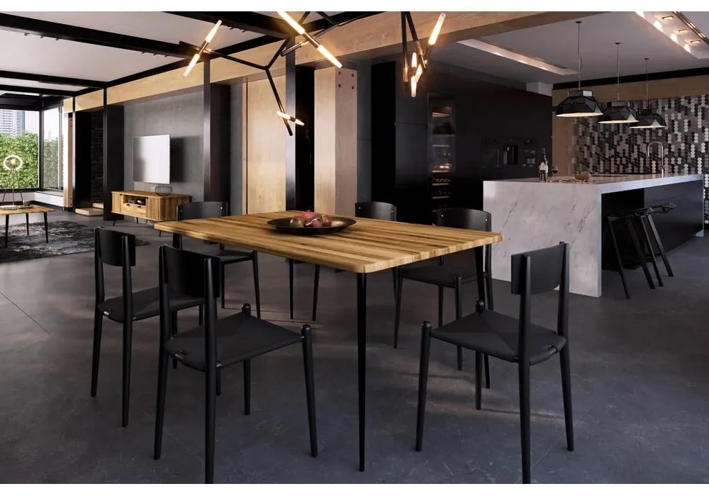 Tölgyfa étkezőasztal 160x90 cm Kula – The Beds