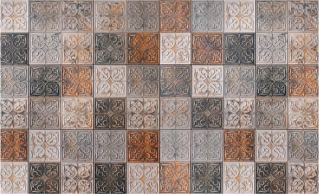 Fotótapéta Flizelin Fal a Hálószobába Ornamentális csempe 416x254 Ragasztó