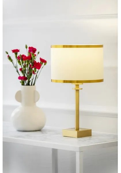 Argon 8047 - Asztali lámpa ABBANO 1xE27/15W/230V sárgaréz/fehér