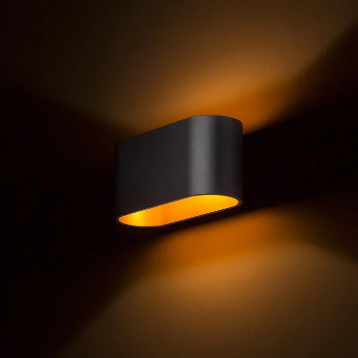 RENDL MARIO matná černá/zlatá 230V LED G9 5W