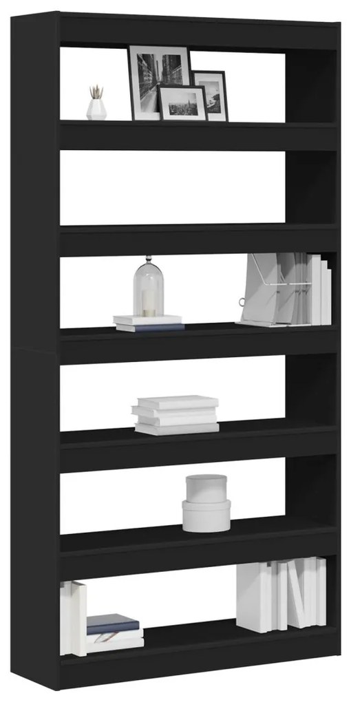 Könyvespolc Fekete Összeállított fa 100 x 30 x 198 cm Könyvespolc