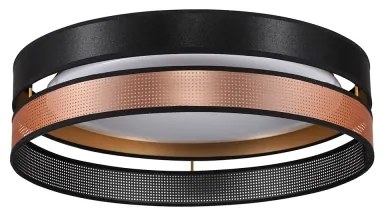 Duolla-LED Mennyezeti lámpa ROLLER DUO SHINY LED/24W/230V átm. 45 cm fekete/réz