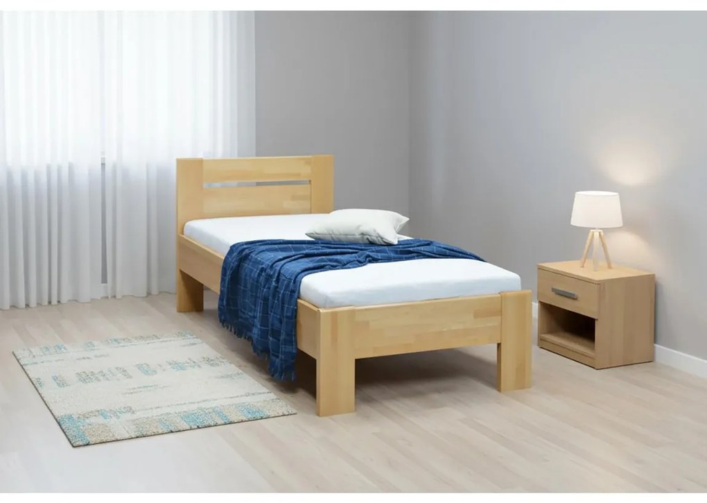 Egyszemélyes tömörfa ágy AMBER 90x200 cm bükk