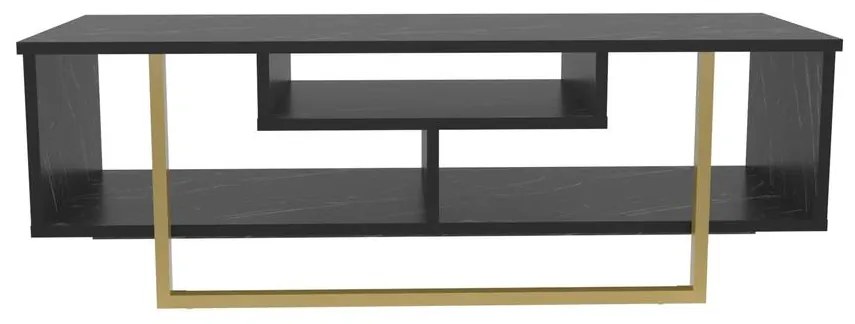 TV szekrény Asal 120 - Black, Gold