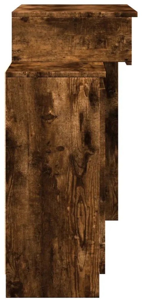 füstös tölgy színű LED-es fésülködőasztal 115 x 37 x 110,5 cm